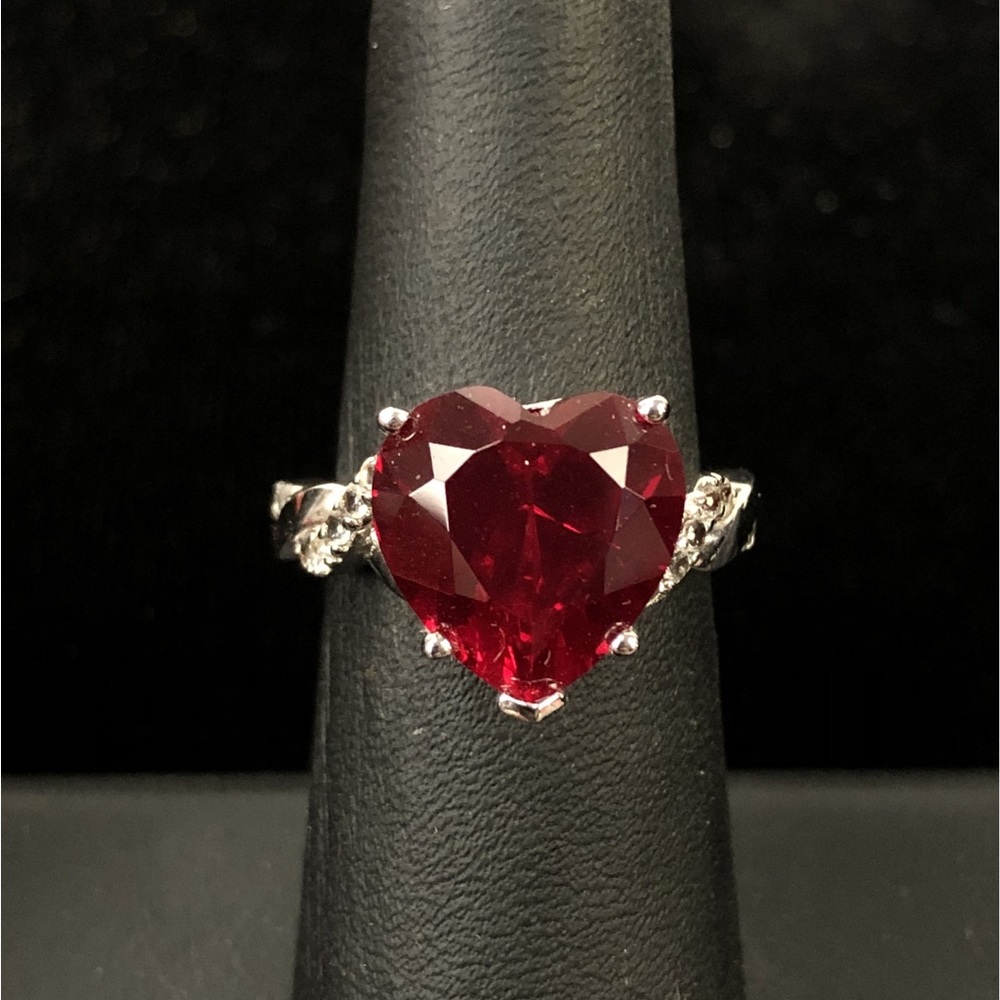 Vintage heart sterling silver ring size 6